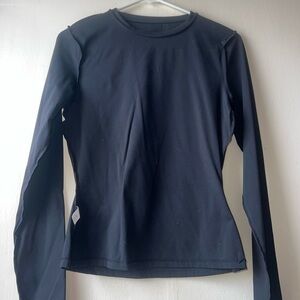 Athletic Classic Long-Sleeve Crewneck Top - Black